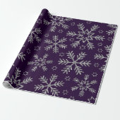 Elegant Paars en zilver Snowflakes kerst Cadeaupapier (Uitgerold)