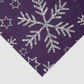 Elegant Paars en zilver Snowflakes kerst Tissuepapier (Detail)