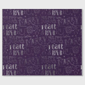 Elegant Paars- en zilveren kerstWord Art Cadeaupapier (Vlak)