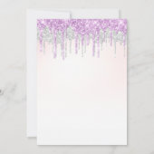 Elegant paars en zilverglitter Quinceanera Kaart (Achterkant)