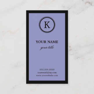 Elegant Paars en zwart monogram Visitekaartjes