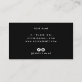 Elegant paars en zwarte schaar visitekaartje (Achterkant)