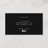 Elegant paars en zwarte schaar visitekaartje (Achterkant)