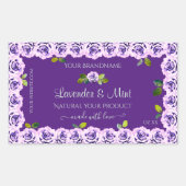 Elegant Paars etiket Floral Blooming Rozen (Voorkant)