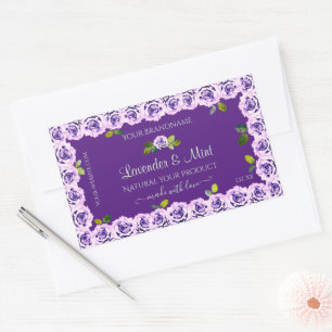 Elegant Paars etiket Floral Blooming Rozen