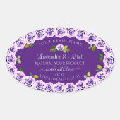 Elegant Paars etiket Floral Blooming Rozen (Voorkant)