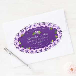 Elegant Paars etiket Floral Blooming Rozen