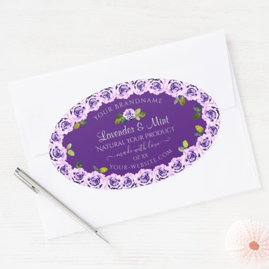 Elegant Paars etiket Floral Blooming Rozen (Envelop)