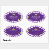 Elegant Paars etiket Floral Blooming Rozen (Vel)
