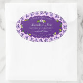 Elegant Paars etiket Floral Blooming Rozen (Tas)