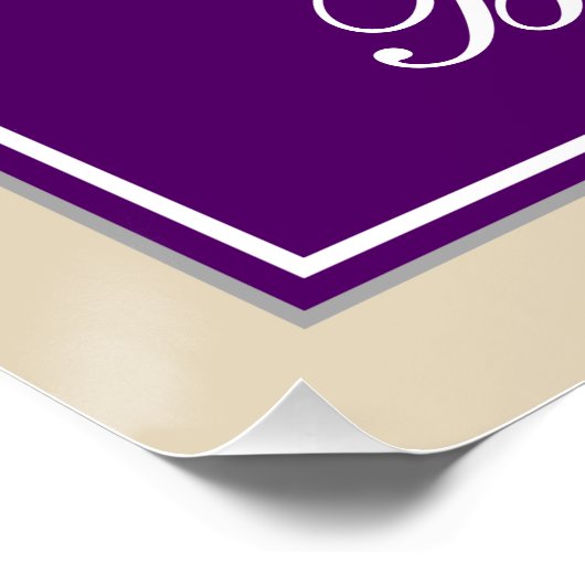 Elegant, Paars, Faux Gold 80th Birthday + naam Perfect Poster (Hoek)