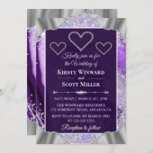 Elegant Paars Faux Holo Glitter Agate Wedding Kaart (Voorkant / Achterkant)