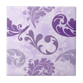 Elegant Paars Feathers Patroon Tegeltje