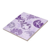 Elegant Paars Feathers Patroon Tegeltje (Zijkant)