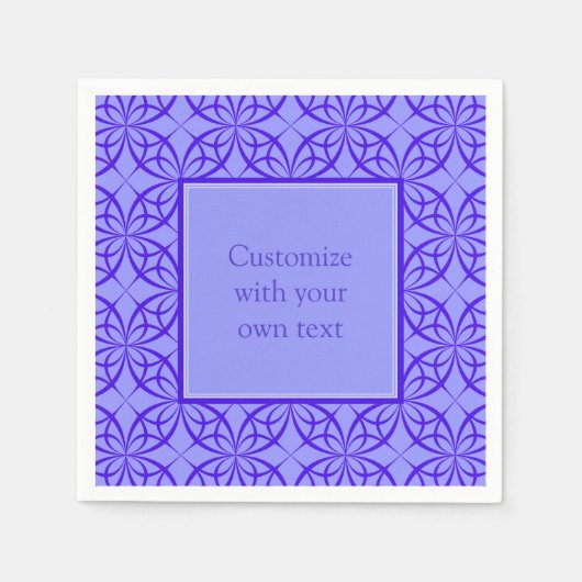Elegant Paars Filigree Pattern Custom Text Servet (Voorkant)