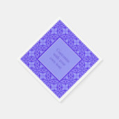 Elegant Paars Filigree Pattern Custom Text Servet (Hoek)