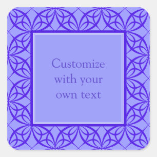 Elegant Paars Filigree Pattern Custom Text Vierkante Sticker
