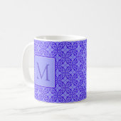 Elegant Paars Filigree Pattern Monogram Koffiemok (Voorkant links)