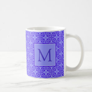 Elegant Paars Filigree Pattern Monogram Koffiemok