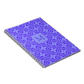Elegant Paars Filigree Pattern Monogram Notitieboek (Rechterzijde)