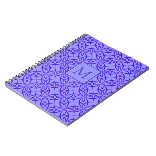 Elegant Paars Filigree Pattern Monogram Notitieboek (Linkerzijde)