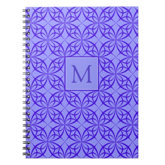Elegant Paars Filigree Pattern Monogram Notitieboek (Voorkant)