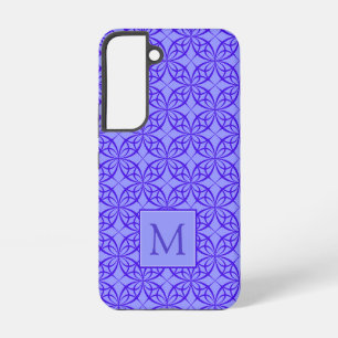 Elegant Paars Filigree Pattern Monogram Samsung Galaxy Hoesje
