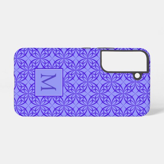 Elegant Paars Filigree Pattern Monogram Samsung Galaxy Hoesje (Achterkant horizontaal)