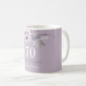 Elegant Paars Floral 70th Birthday Party Gift Koffiemok (Voorkant rechts)