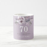 Elegant Paars Floral 70th Birthday Party Gift Koffiemok<br><div class="desc">Elegant Paars Floral 70th Birthday Party Gift Coffee Cup / Mok perfect voor een cadeau of om op je verjaardagsfeestje onze gasten te geven als herinnering voor de speciale dag. Ga voor het collectie naar de Niche and Nest store Design met dank aan: https://www.etsy.com/shop/SmallHouseBigPony</div>