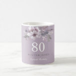 Elegant Paars Floral 80th Birthday Party Gift Koffiemok<br><div class="desc">Elegant Paars Floral 80th Birthday Party Gift Coffee Cup / Mok perfect voor een cadeau of om op je verjaardagsfeestje onze gasten te geven als herinnering voor de speciale dag. Ga voor het collectie naar de Niche and Nest store Design met dank aan: https://www.etsy.com/shop/SmallHouseBigPony</div>