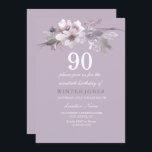 Elegant Paars Floral 90th Birthday Party Invite Kaart<br><div class="desc">Elegant Paarse Floral 90th Birthday Party nodigt de Uitnodiging Perfect card uit voor je speciale evenement Matching collectie in Niche en Nest store. Ontwerp met dank aan: https://www.etsy.com/shop/SmallHouseBigPony</div>
