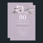 Elegant Paars Floral 90th Birthday Party Invite Kaart<br><div class="desc">Elegant Paarse Floral 90th Birthday Party nodigt de Uitnodiging Perfect card uit voor je speciale evenement Matching collectie in Niche en Nest store. Ontwerp met dank aan: https://www.etsy.com/shop/SmallHouseBigPony</div>