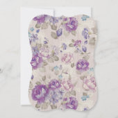 Elegant Paars Floral Bridal Shower Kaart (Achterkant)