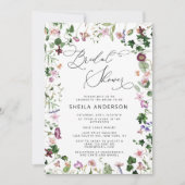 Elegant Paars Floral Bridal Shower Kaart (Voorkant)