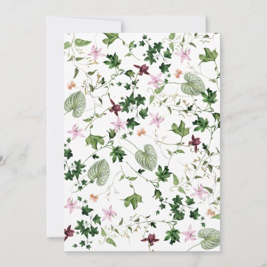 Elegant Paars Floral Bridal Shower Kaart (Achterkant)