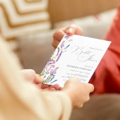 Elegant Paars Floral Bridal Shower Kaart