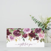 Elegant Paars Floral Business Gift Certificate (Staand voorkant)