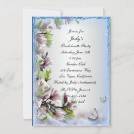 Elegant Paars Floral Butterfly Bachelorette Party Kaart