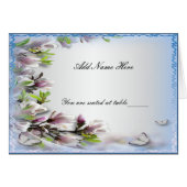 Elegant Paars Floral Butterfly Table Place Card (Voorkant Horizontaal)
