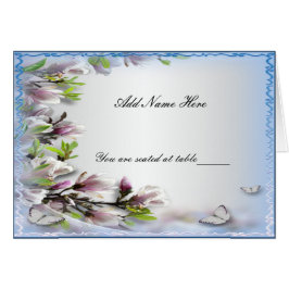 Elegant Paars Floral Butterfly Table Place Card