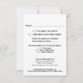 Elegant Paars Floral Calligraphy Wedding RSVP Kaartje (Achterkant)