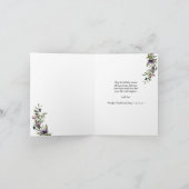 Elegant Paars Floral Chic Script Merry Alles Feestdagen Kaart (Binnen)