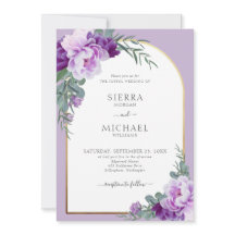 Elegant Paars Floral Foliage Gold Arch Weddenschap