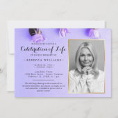 Elegant Paars Floral Foto's vieren het leven Kaart (Voorkant)