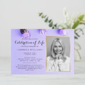Elegant Paars Floral Foto's vieren het leven Kaart (Staand voorkant)