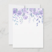 Elegant Paars Floral Funeral Memorial Dank u Bedankkaart (Achterkant)