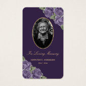 Elegant Paars Floral Funeral Prayer Kaart (Voorkant)
