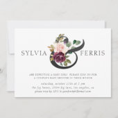 Elegant Paars Floral Girl Baby shower Kaart (Voorkant)