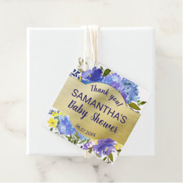 Elegant Paars Floral Gold Baby shower Bedankjes Labels